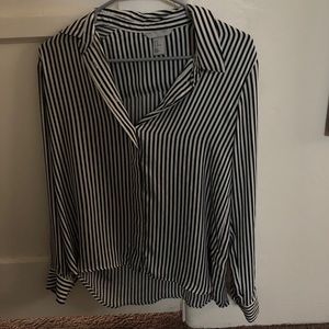 H&M silk striped long sleeve